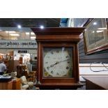 An antique oak longcase clock, 30 hour, with painted dial