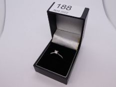 Platinum Solitaire diamond ring, the diamond approx 0.3 Carat.  Princess cut, clarity G/H, Birmingha