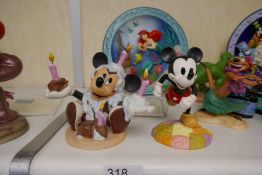 Walt Disney Classics Collection figure of Mickey Birthday Party and one other Mickey figure titled