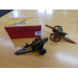Britains 1725 Howitzer in very good condition in original box and one similar vintage canon