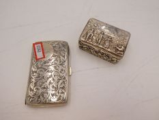 An Edwardian silver trinket box with repousséd design figures, hallmarked Birmingham 1905 Charles S