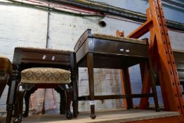 Quantity of sundry furniture to include footstools and piano stools