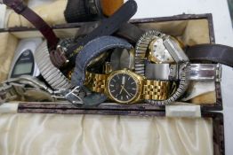 A small box of wristwatches