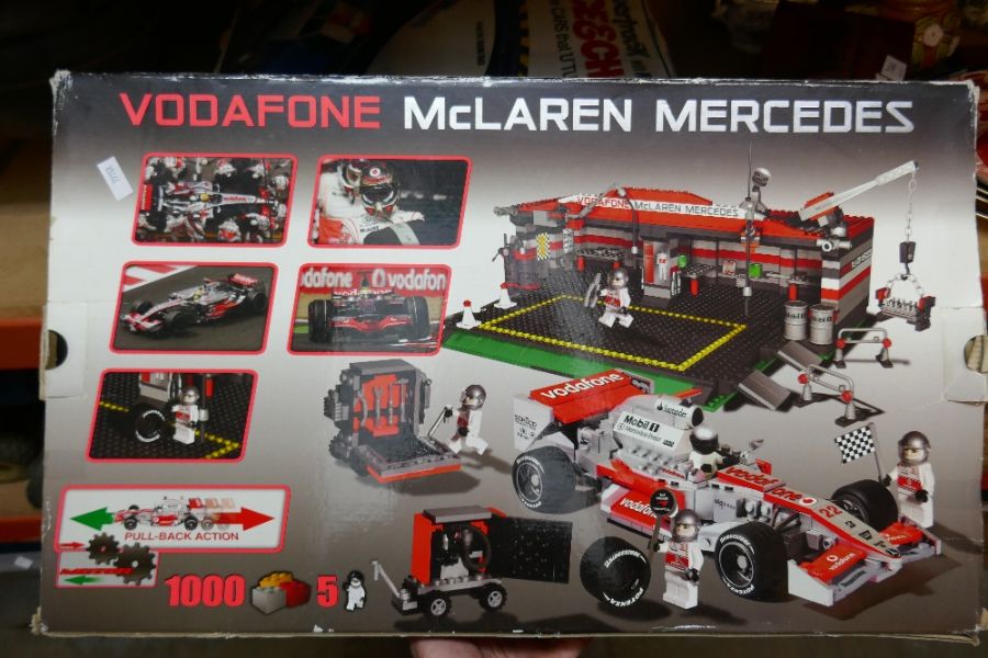 Vintage boxed matchbox 6V power track race and chase and boxed Cobi Vodaphone, McLaren, Mercedes bui - Image 2 of 4