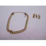 Ladies 9ct yellow gold curblink bracelet with safety chain and extra links, by Champesan, marked 375