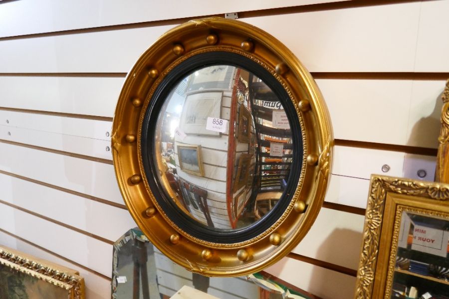 A gilt convex wall mirror and three others - Image 2 of 4