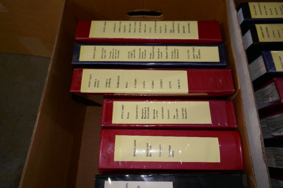 Two boxes of postcards in albums, all catalogued to spines - Image 3 of 4