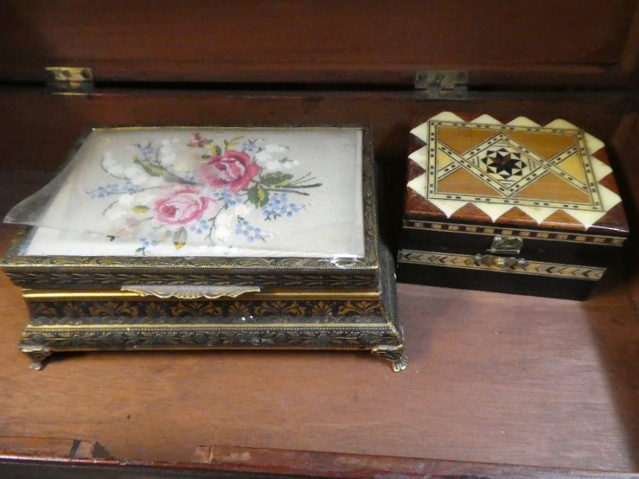 A Victorian Holy Bible, a Victorian Rosewood Mother of Pearl box and two others