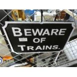 Beware of Train sign