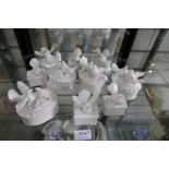 Porcelain trinket boxes decorated with Doves