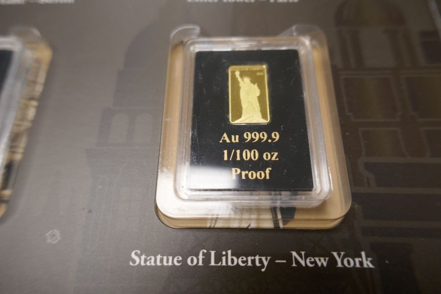 Twelve gold ingots to commemorate landmarks of the World, each 0.31 grams - Image 5 of 6