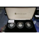 Four sets of Jubilee Mint coins, mostly silver proof and one other silver triple thickness £5 coin