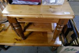 Two Ducal pine coffee tables and a small chair