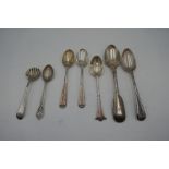 A quantity of silver teaspoons comprising of various hallmarks to include a Georgian spoon 1790 Geor