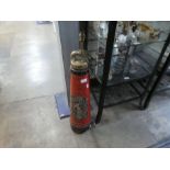 An early 20th century fire extinguisher by Merryweather & Sons, converted to a lamp