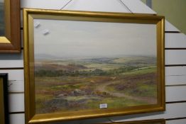 An watercolour of the Cornish Hills from Feather Tor, by Charles Edward Brittan, signed 65cm