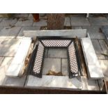 Two old marble fireplaces with cast iron inserts and similar