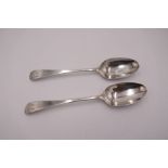 A pair of Georgian, 1774 London, serving spoons, maker's mark George Smith III. Approx 3.83ozt, with