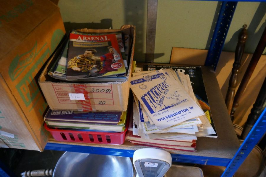 Football; a quantity of old programmes, magazines, etc