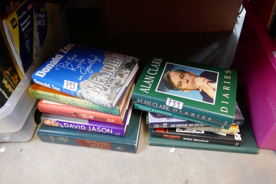Box of books, a quantity of autobiographies and a box of stamp albums, first day covers etc - Image 5 of 8