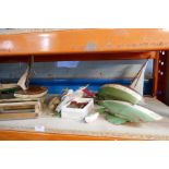 Collection of vintage wooden pond yachts, accessories and boxed 'Oh Penny' dolls house