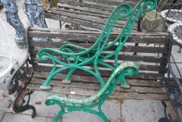 A set of three old Coalbrookdale style cast iron bench ends