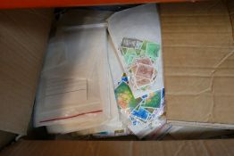 Box of GB stamps and First Day Covers