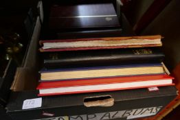 Box of mixed stamp albums from various countries