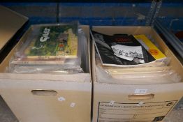 Two boxes of Giles magazines and books
