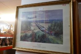 Pencil signed limited edition print of Spitfire in final victory, signed by the Pilot, 721/850 and p