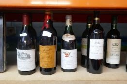 A selection of mostly wines, including Bordeaux, etc