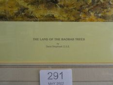 David Shepherd, pencil signed limited edition print titled "The Land of the Baobab Trees" 929/1100,