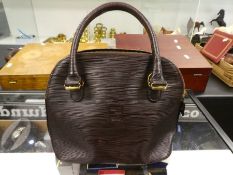 Vintage brown textured leather small 'Fendi' handbag