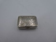 A Georgian silver vinaigrette of rectangular form, very ornate decoration to front and vacant oval,