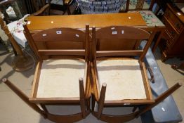 A 1970s style two flap dining table and set of four chairs