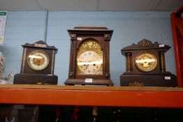 Selection of mantle clocks including slate examples, etc