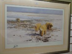 David Shepherd limited edition pencil signed print titled "Lone Wanderers of the Arctic", 1100/1500,