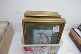 A quantity of Cashs silk pictures and other bird watercolours