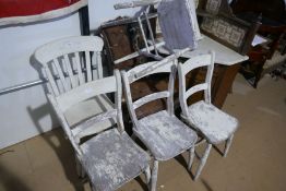 A set of 4 painted bar-back Kitchen chairs and sundry