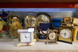 Selection of carriage clocks including a skeleton example, domed example, etc and wristwatches