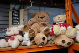 A quantity of Teddy Bears, including an oversized example