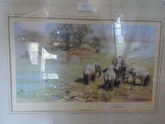 David Shepherd, limited edition pencil signed print titled "Mother's Meeting" 100/850, 43.5cm x 26.5