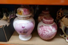 A selection of vases, including ginger jars, etc