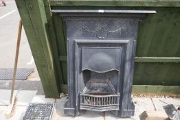 An old iron fireplace