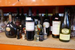 A selection of wines, miniatures, etc