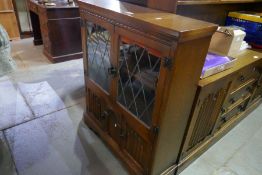 Two similar Reproduction Oak bookcases, having glazed doors and two other items (4)