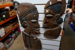 Pair of African wall hanging carvings