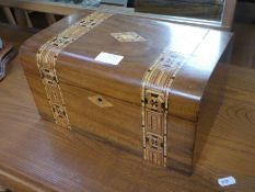 A late Victorian inlaid Walnut travelling box