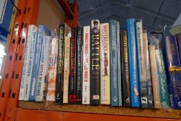 A selection of hard and soft back books, mainly Military related