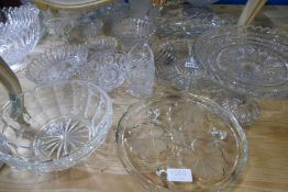 A quantity of moulded glass, silver plate and sundry